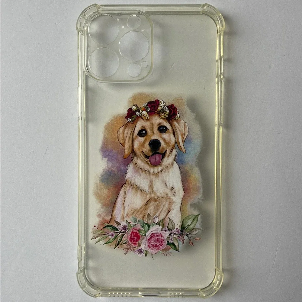 Floral Dog iPhone 13 Pro‎ Max Clear Case NEW